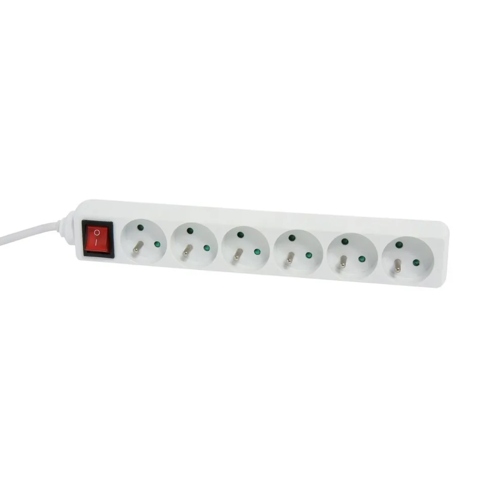 debflex-multiple-bloc-lectrique-6-prises-2p-t-avec-interrupteur-cordon-1-m-blanc image 1