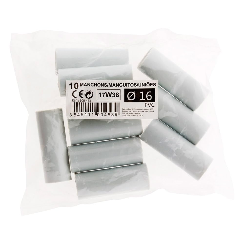 zenitech-lot-10-manchons-irl-16mm-gris-pvc image 4