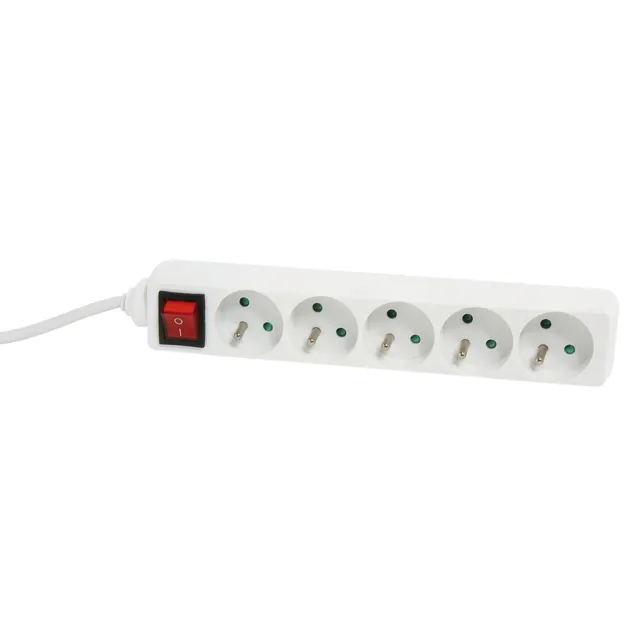 debflex-blok-multiprise-5-prises-2p-t-16a-interrupteur-cordon-1m-blanc image 1