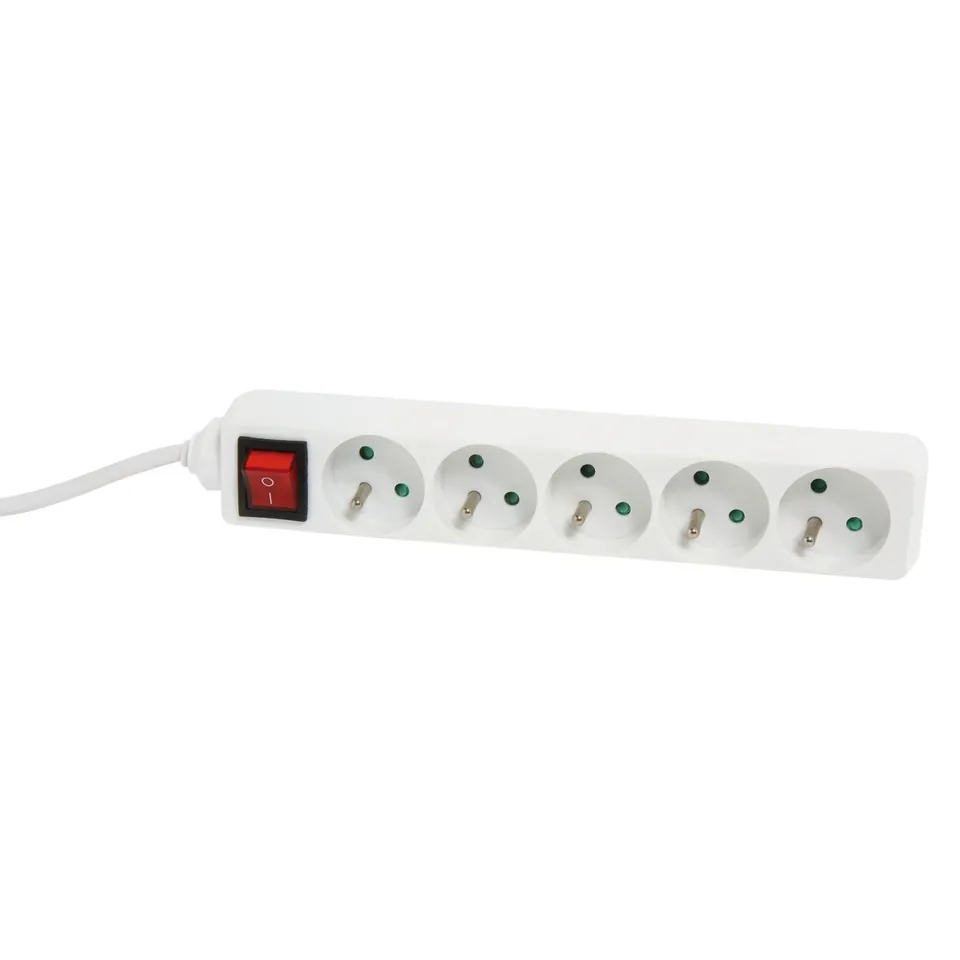 debflex-blok-multiprise-5-prises-2p-t-16a-interrupteur-cordon-1m-blanc image 1