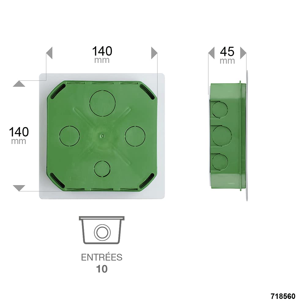 debflex-718560-bo-te-de-d-rivation-encastr-e-carr-e-140x140x45mm-verte image 2