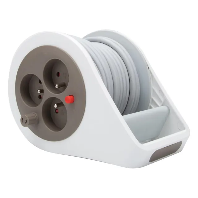 zenitech-mini-enrouleur-design-3-prises-2p-t-7m-taupe image 1
