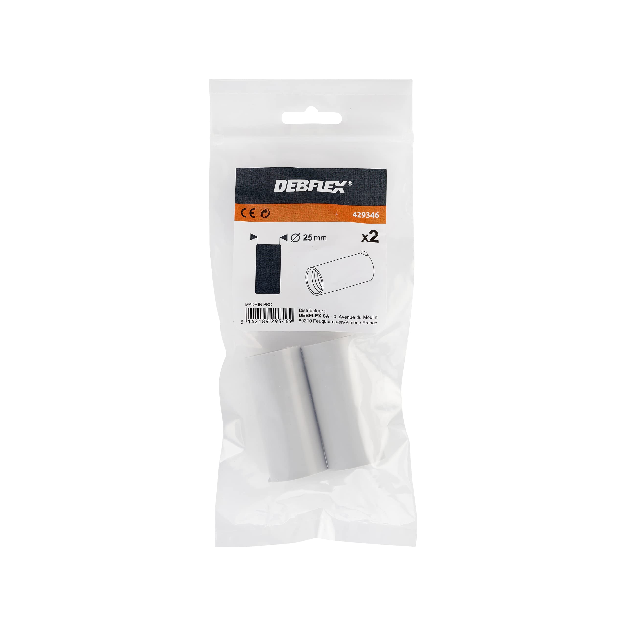 debflex-429346-manchon-pvc-gris-d25mm-lot-de-2 image 5