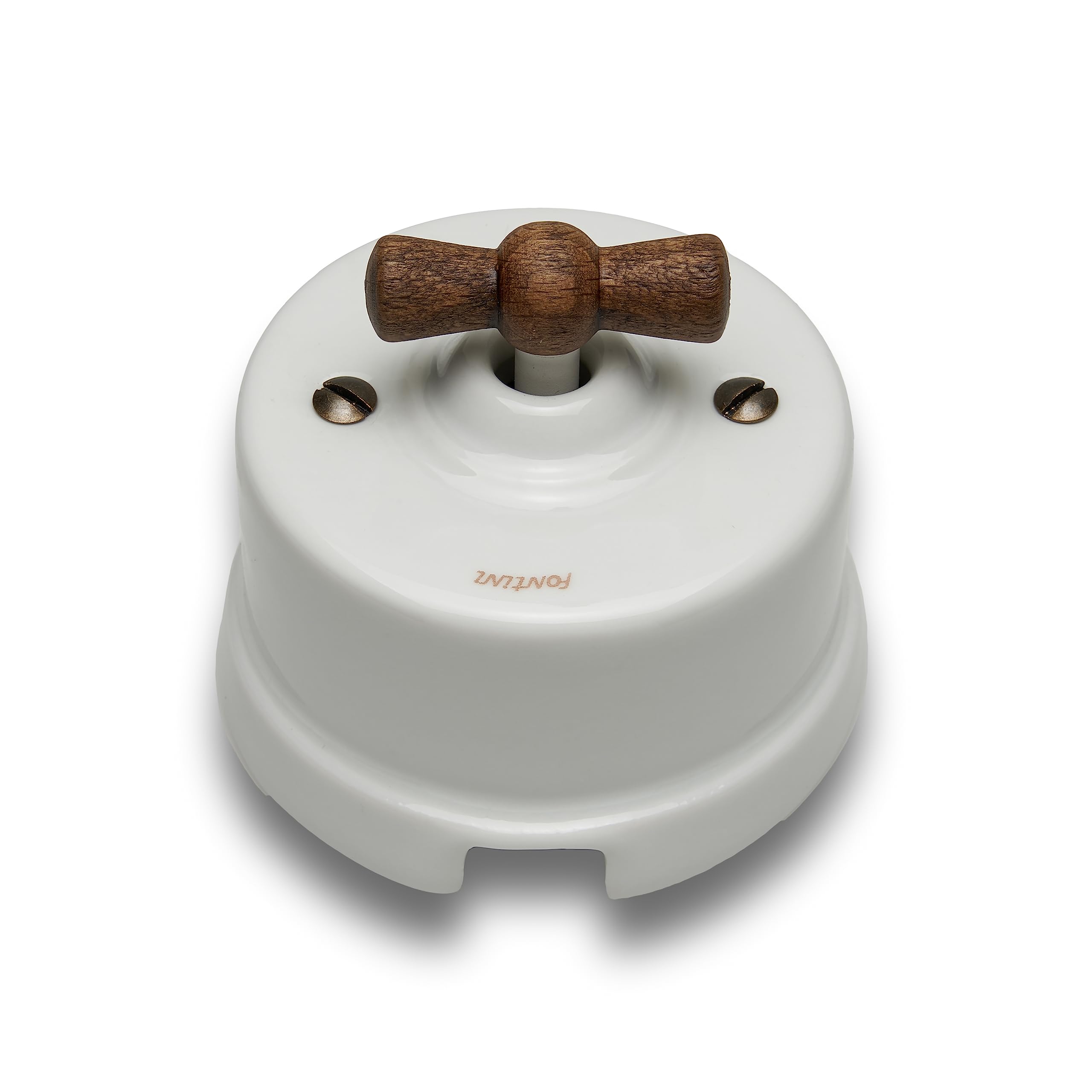 fontini-garby-interrupteur-va-et-vient-saillie-porcelaine-manette-bois image 1