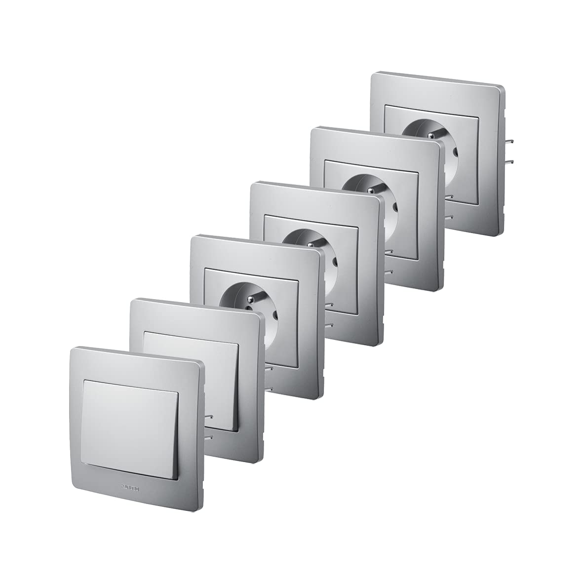 debflex-739901-diam2-lot-4-prises-2p-t-16a-2-va-et-vient-encastr-s-aluminium image 1