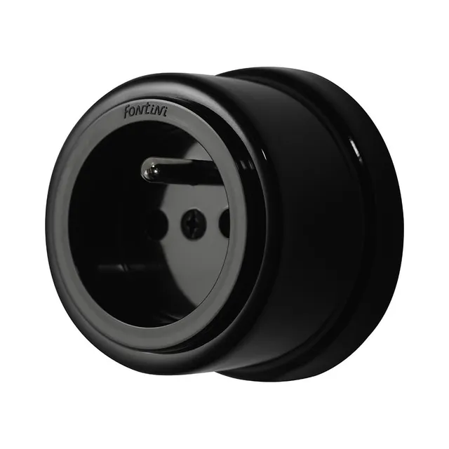 fontini-garby-prise-avec-terre-porcelaine-noire-16a-250v-saillie image 1