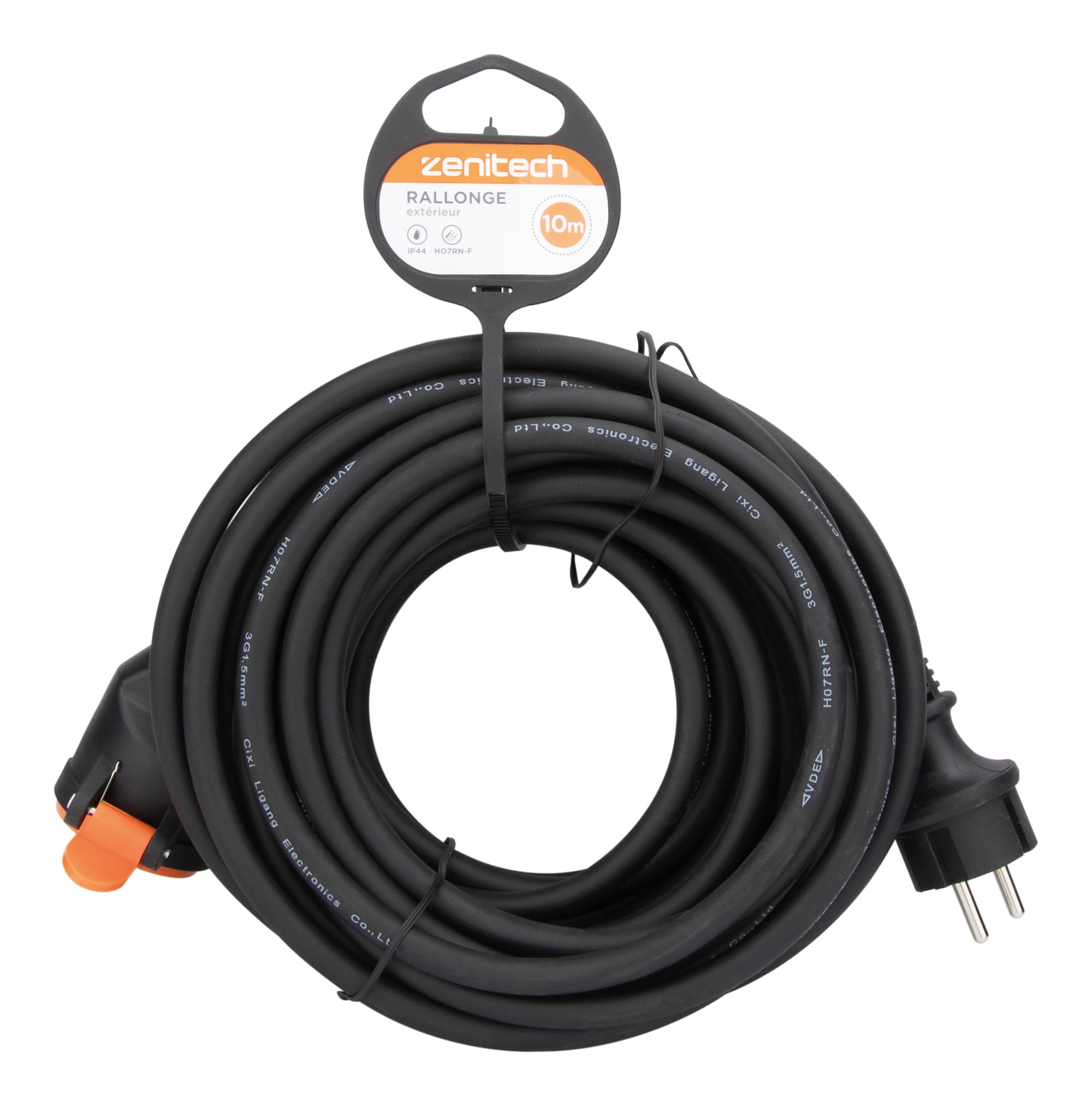 zenitech-rallonge-tanche-ip44-2p-t-h07rn-f-10m-orange image 3