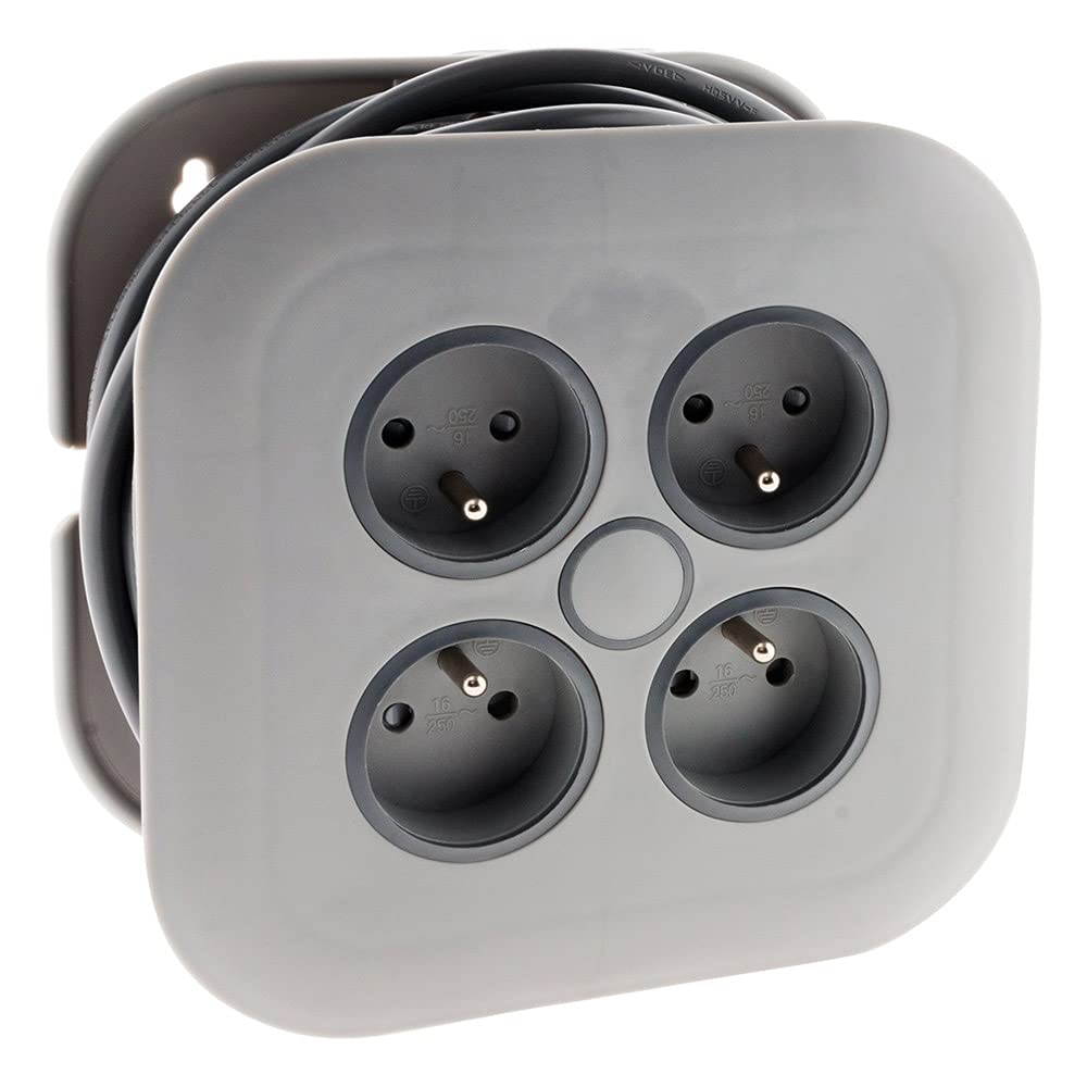 zenitech-enrouleur-domestique-4-x-2p-t-16a-coupe-circuit-7-m-gris image 1