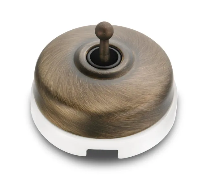 fontini-dimbler-interrupteur-va-et-vient-porcelaine-blanche-coque-bronze image 1