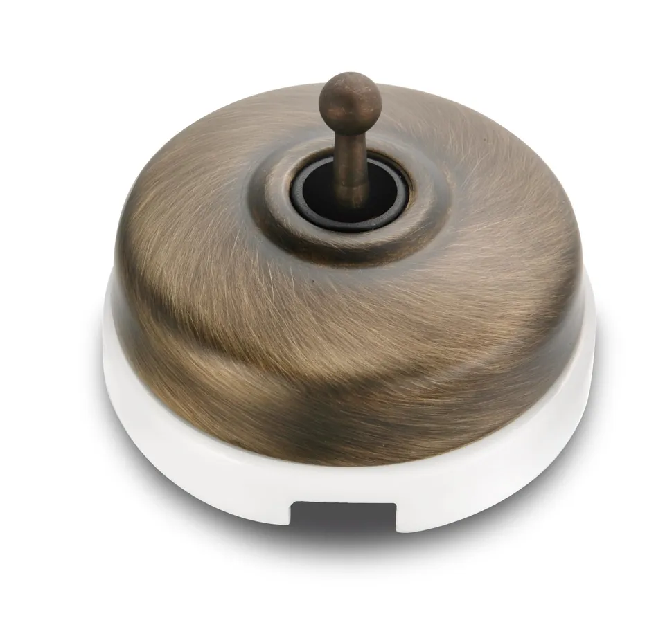 fontini-dimbler-interrupteur-va-et-vient-porcelaine-blanche-coque-bronze image 1
