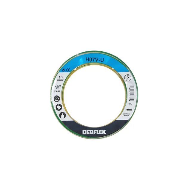 debflex-bobinot-c-ble-ho7v-u-1-5-mm-5-m-tres-jaune-vert image 1