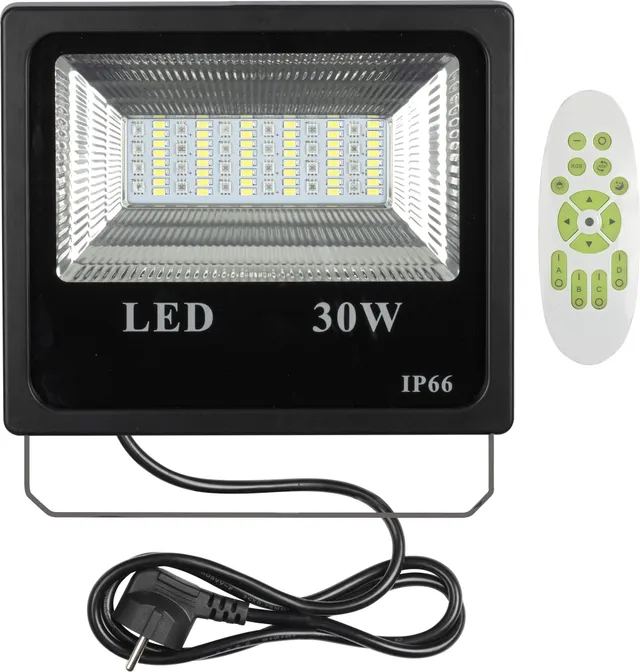 debflex-projecteur-led-chantier-30w-rgb-filaire-avec-t-l-commande-2000-lumens-ip image 1