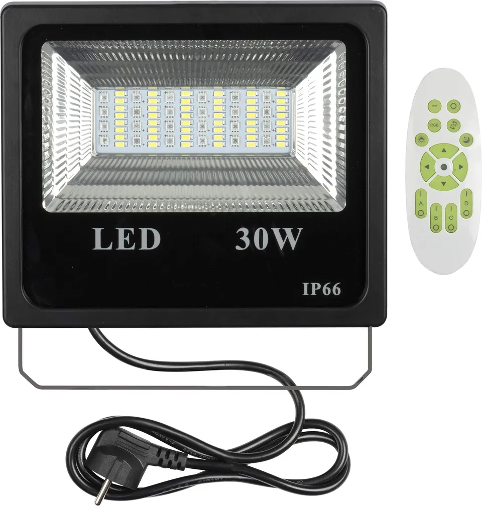 debflex-projecteur-led-chantier-30w-rgb-filaire-avec-t-l-commande-2000-lumens-ip image 1