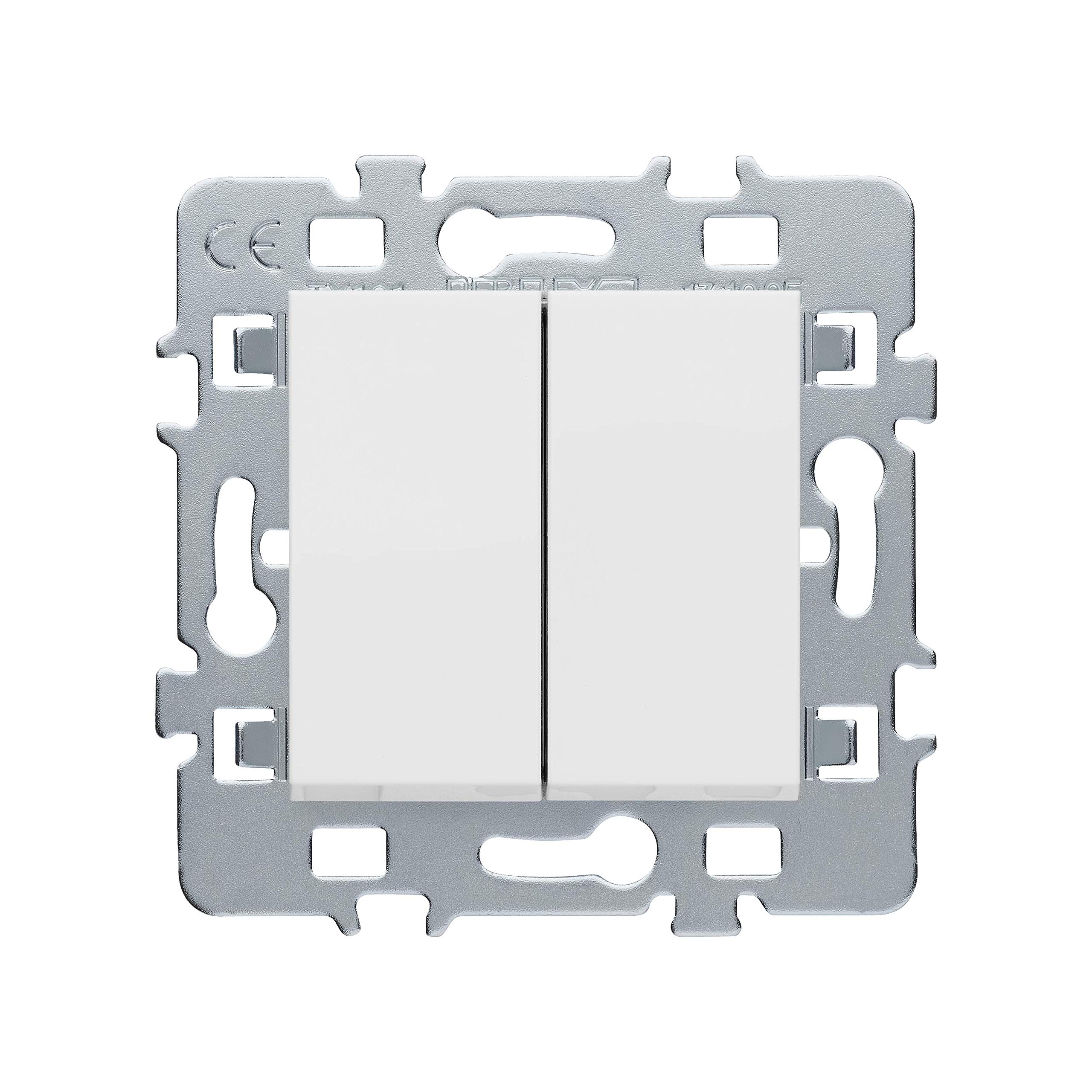 debflex-casual-m-canisme-double-bouton-poussoir-blanc-support-m-tal image 1