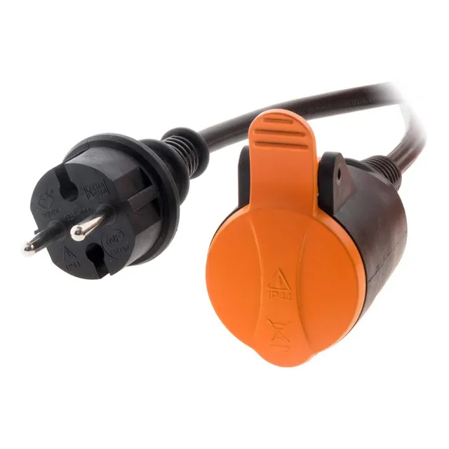 zenitech-rallonge-tanche-2p-h05vv-f-2x1-5mm-40m-orange-avec-clip image 1