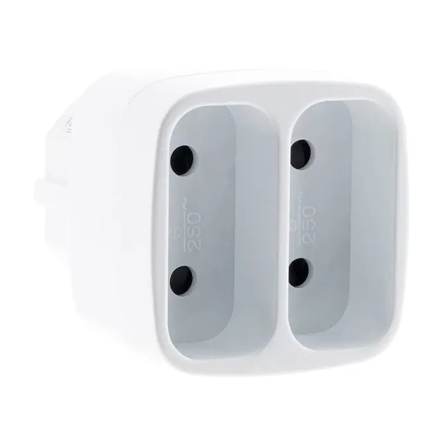 zenitech-multiprise-biplite-2x2p-6a-fa-ade-blanc image 1
