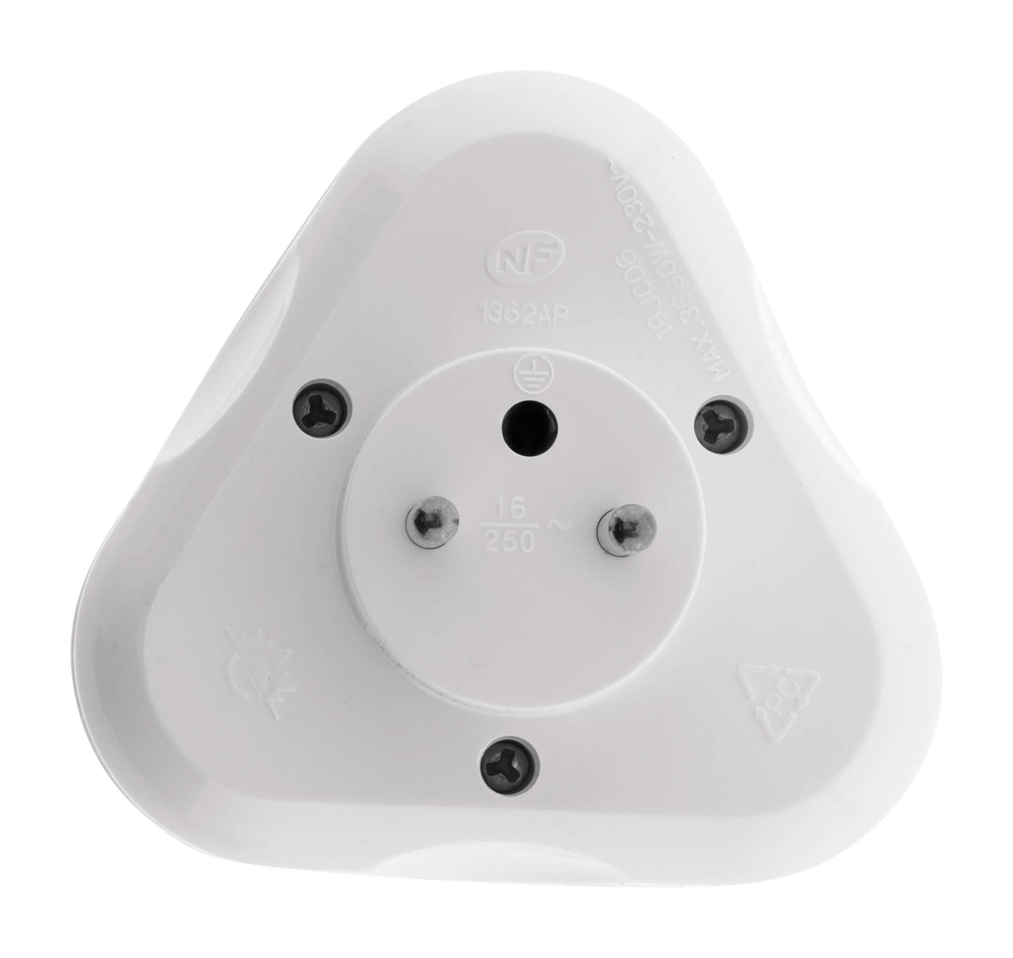 zenitech-multiprise-triplite-triangulaire-16a-blanc image 5