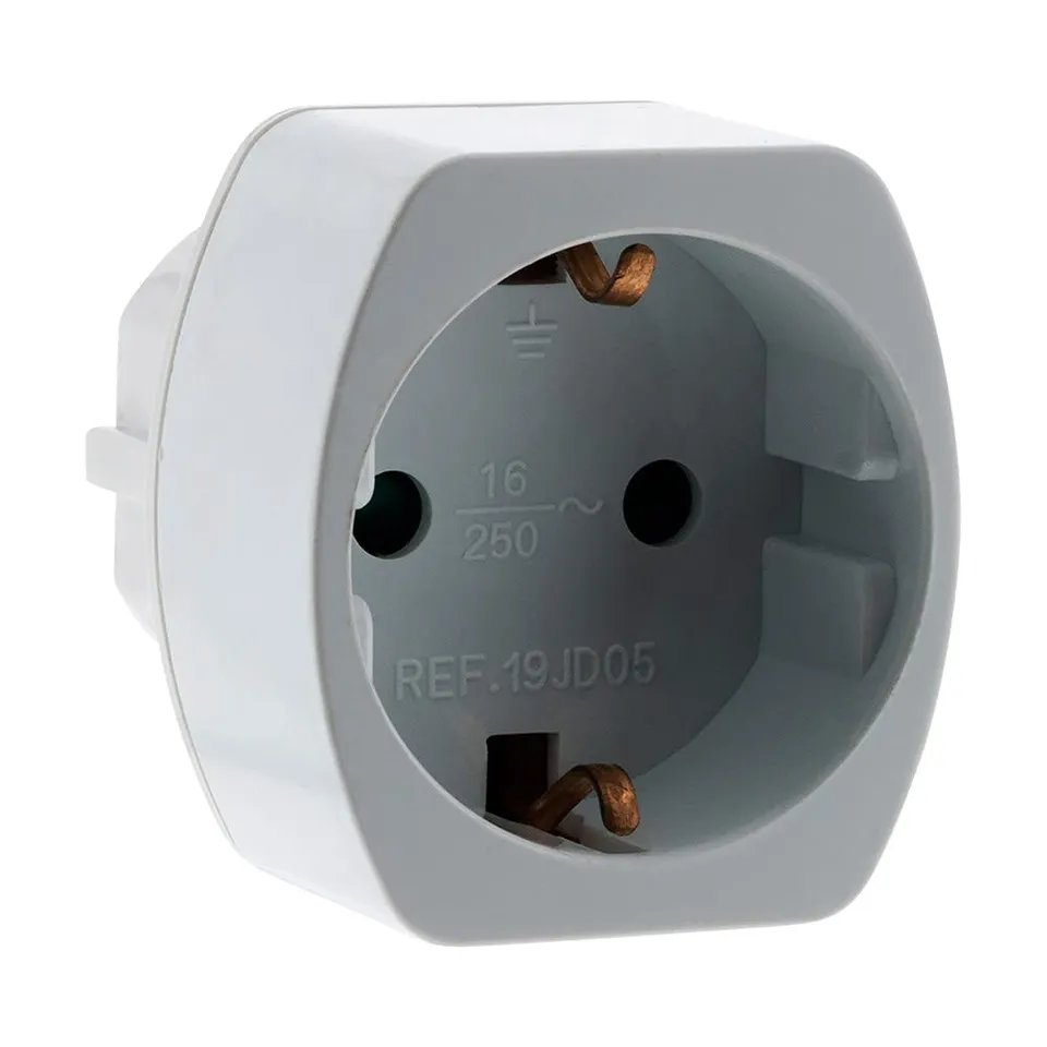 zenitech-adaptateur-lectrique-m-le-france-vers-femelle-schuko-blanc image 1
