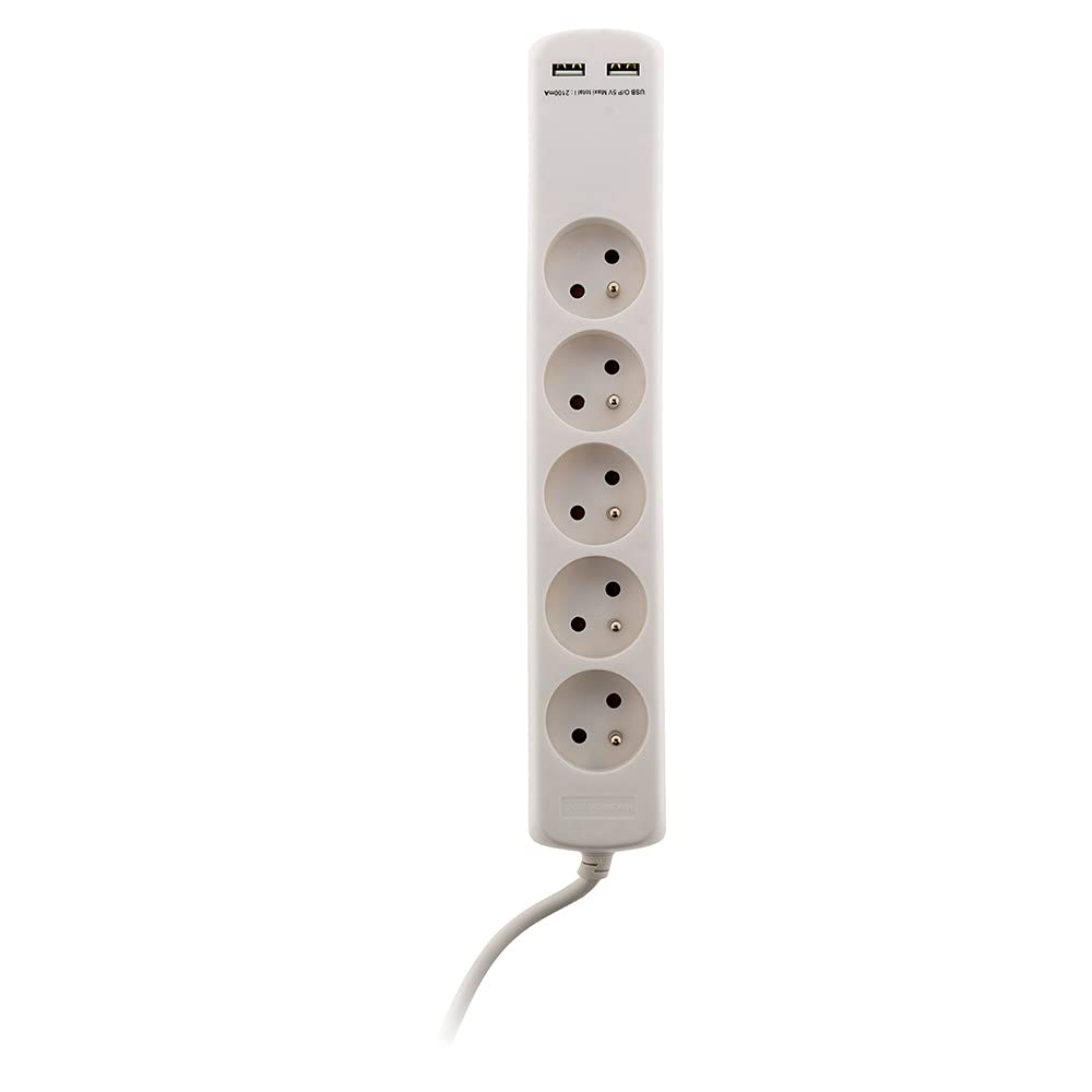 zenitech-bloc-5-prises-16a-2p-t-2-usb-2-1a-c-ble-1m image 2
