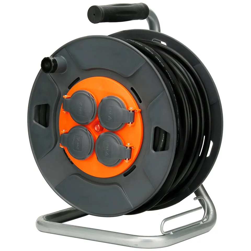 zenitech-enrouleur-de-chantier-ip44-4-prises-16a-40m-orange image 1