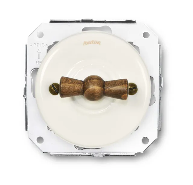 fontini-garby-colonial-interrupteur-va-et-vient-porcelaine-blanc image 1