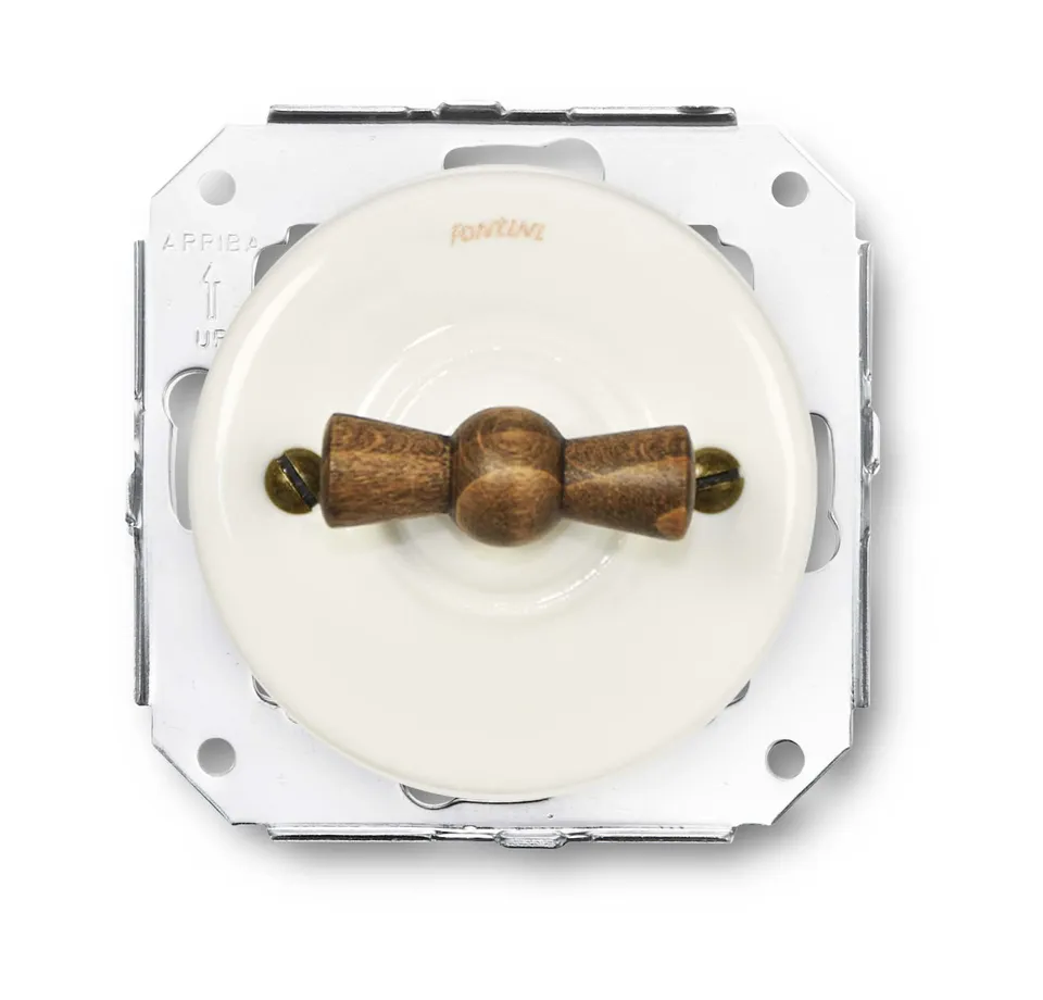 fontini-garby-colonial-interrupteur-va-et-vient-porcelaine-blanc image 1