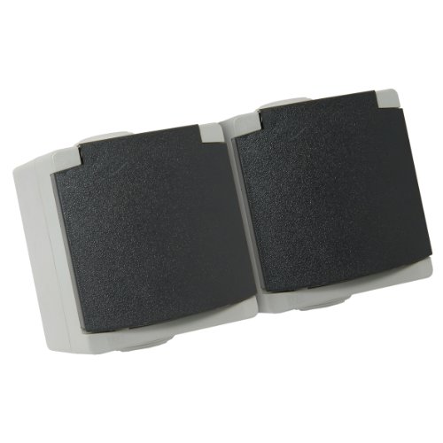 debflex-perle-730200-double-prise-2p-t-16a-tanche-ip65-grise image 2