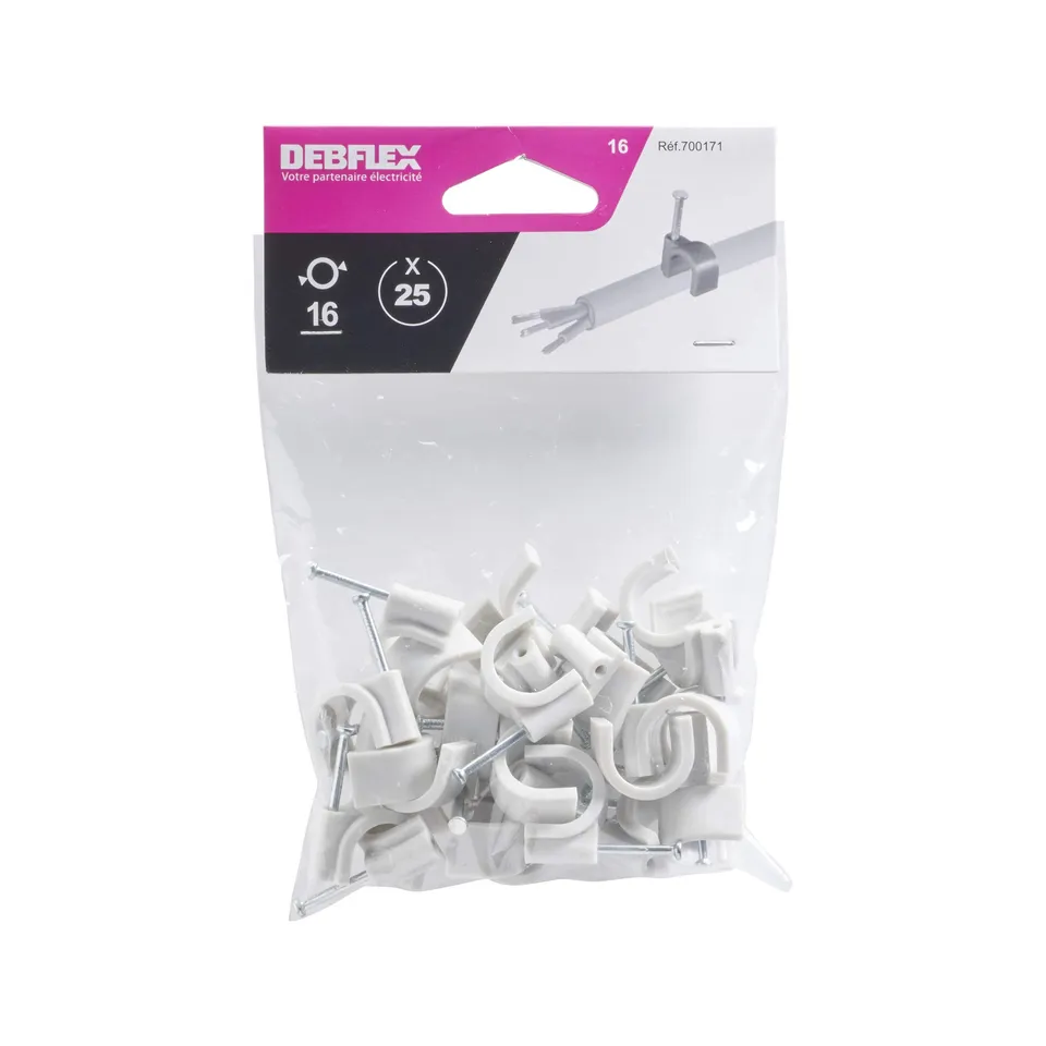 debflex-700171-attaches-fils-cavalier-c-ble-d16-mm-gris-lot-de-25 image 1