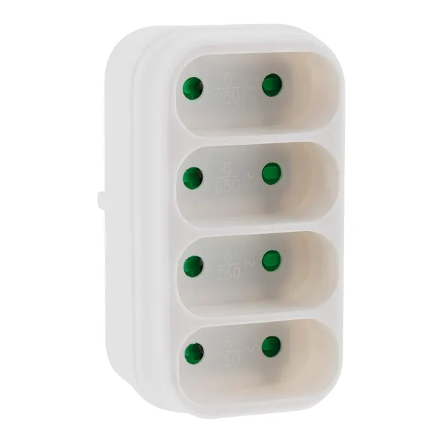 zenitech-multiprise-fa-ade-quadriplite-4-prises-4x6a-blanche-protection-surcharg image 1