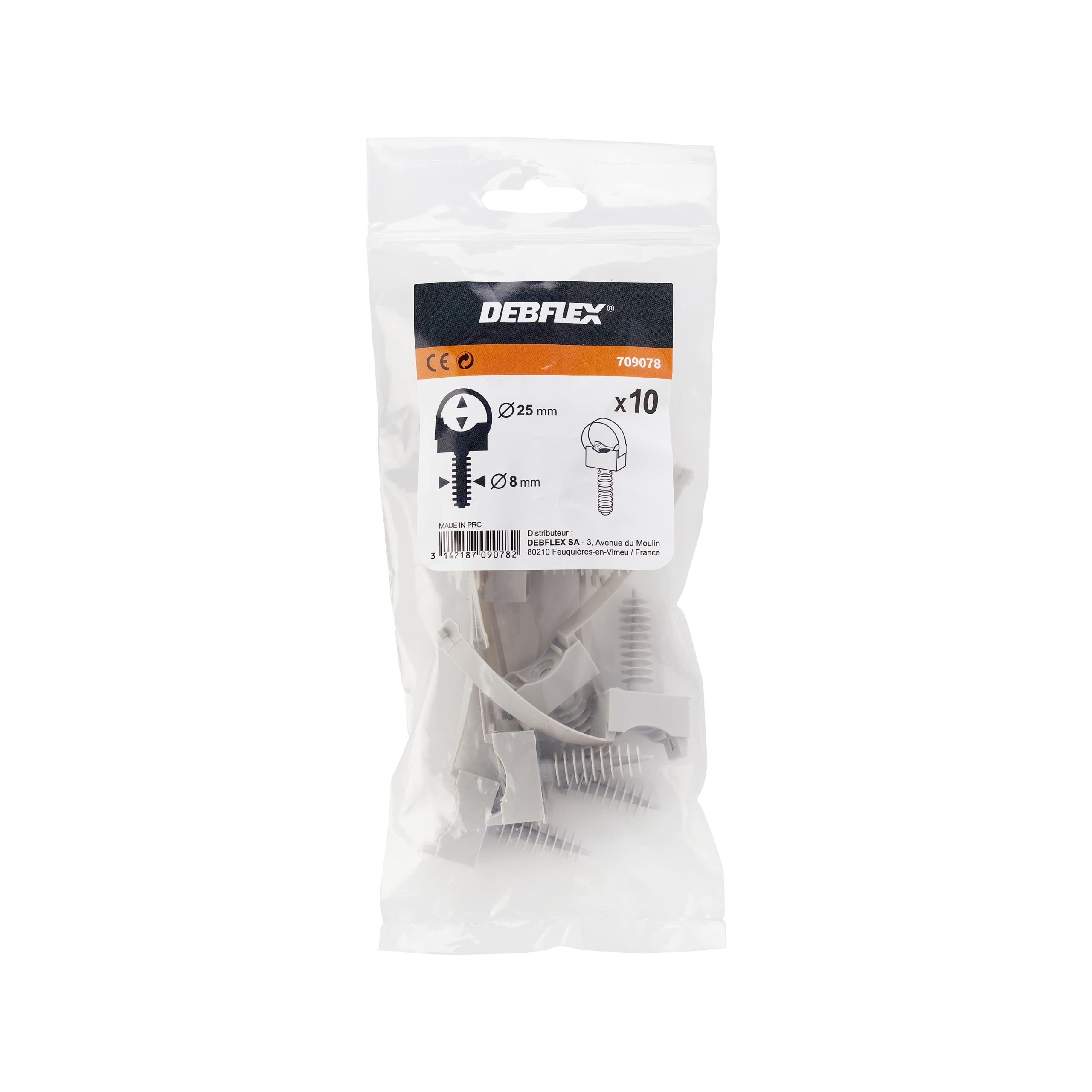 debflex-709078-fixation-pour-tube-cheville-d25mm-gris-sachet-de-10 image 5
