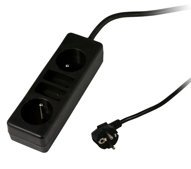zenitech-bloc-multiprise-4-prises-2x6a-2x16a-2p-t-noir-1-5-m image 1