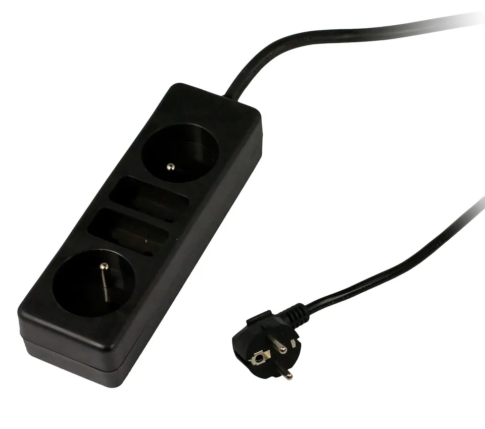 zenitech-bloc-multiprise-4-prises-2x6a-2x16a-2p-t-noir-1-5-m image 1