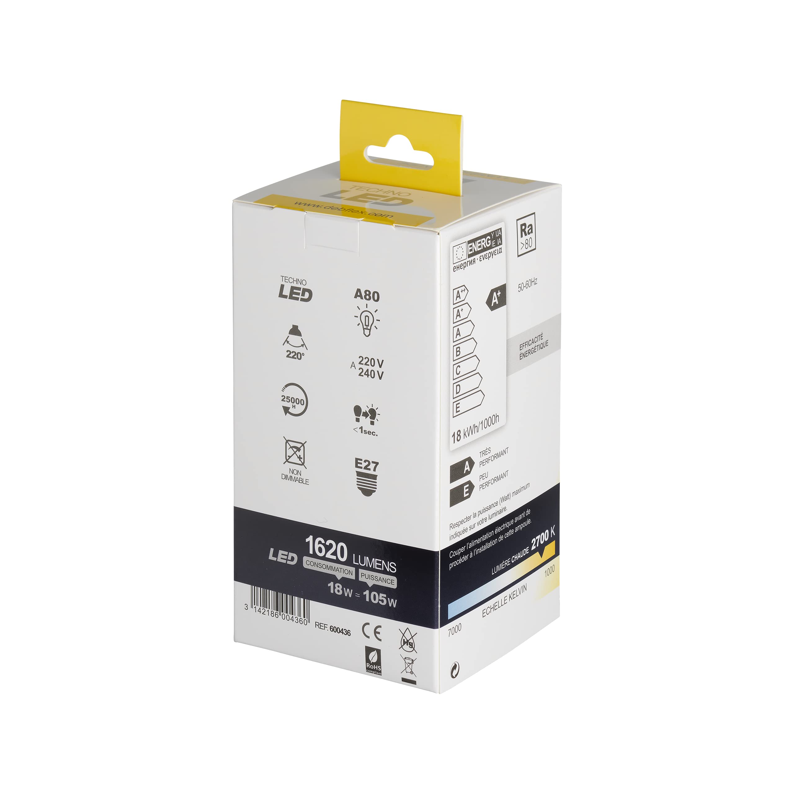 debflex-ampoule-led-9w-a60-culot-b22-blanc-chaud-2700k image 6