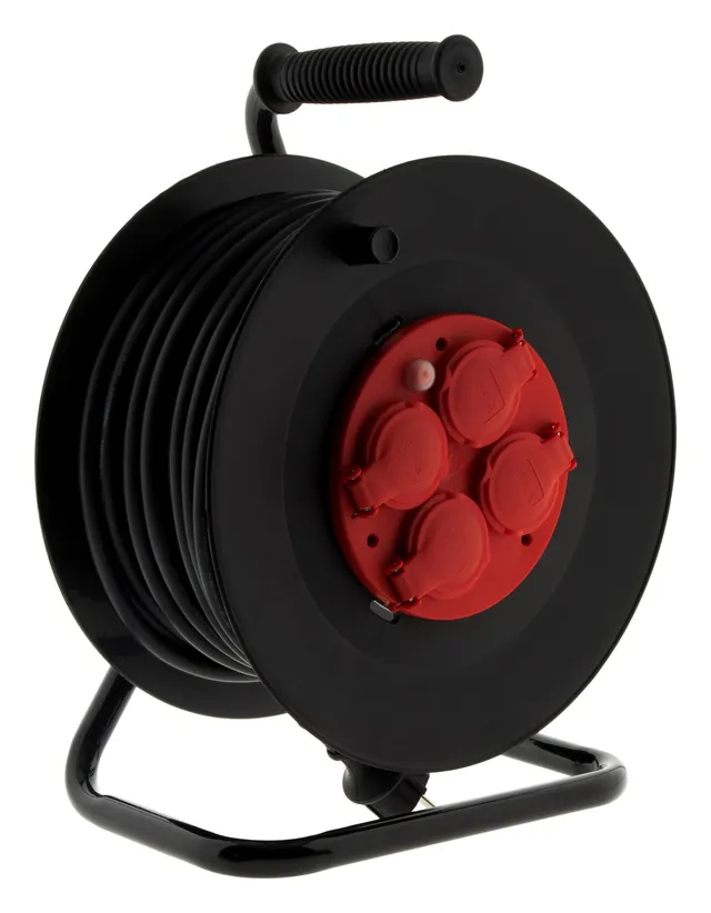 zenitech-enrouleur-chantier-40m-4-prises-ip44-rouge image 1