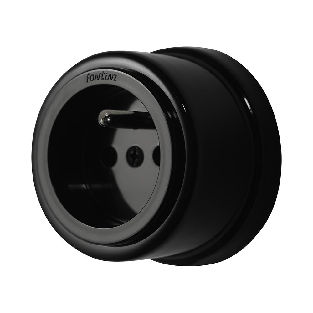 fontini-garby-prise-avec-terre-porcelaine-noire-16a-250v-saillie image 1