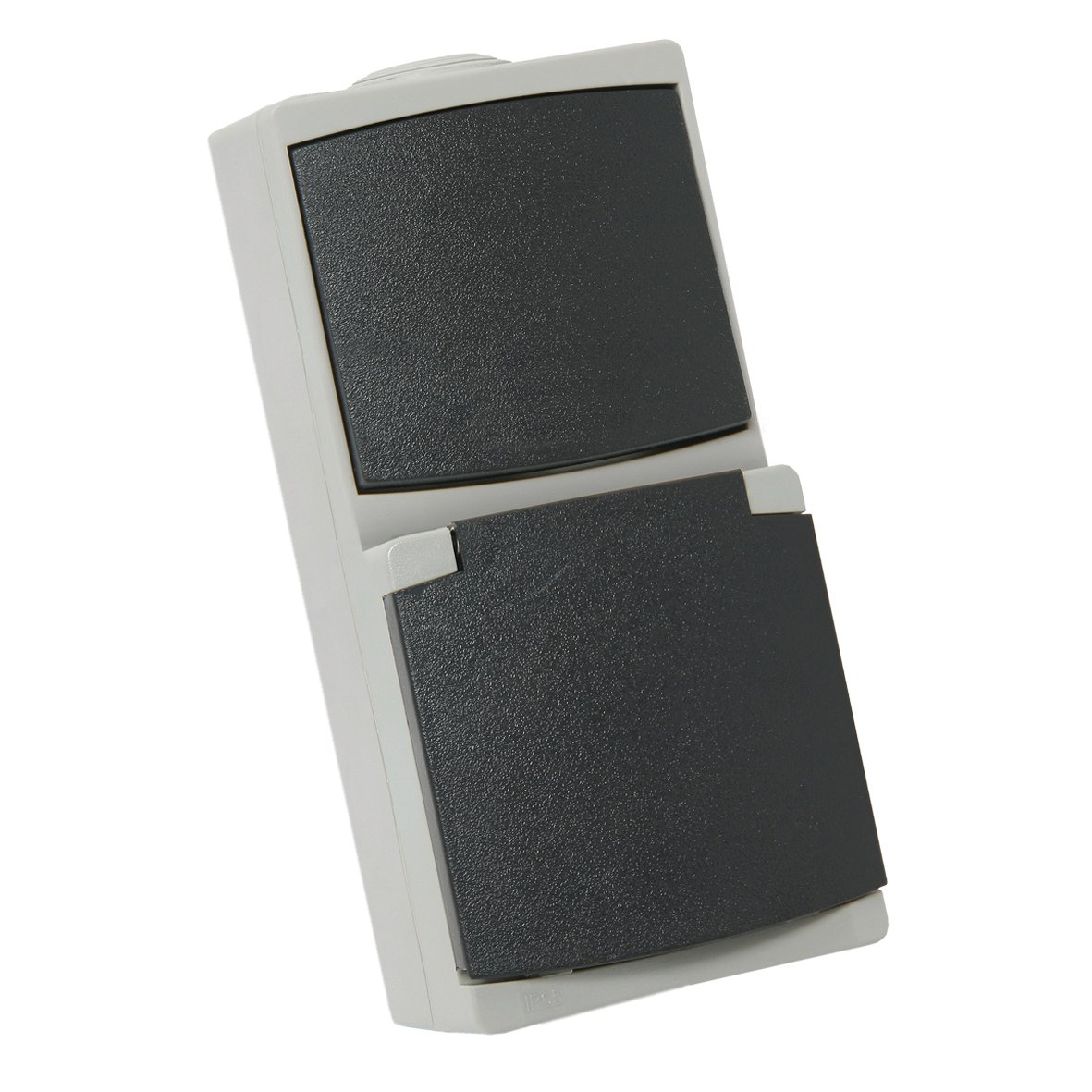 debflex-perle-730220-prise-2p-t-16a-interrupteur-ip65-gris image 1