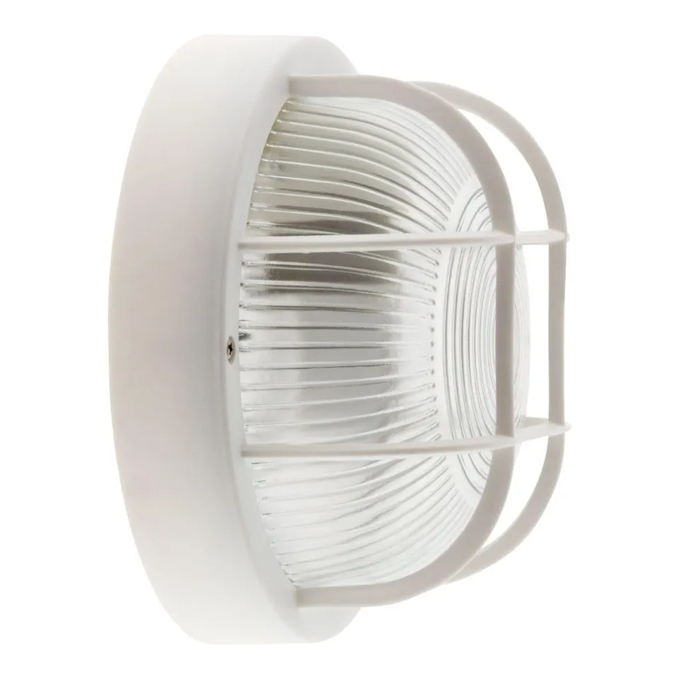 zenitech-hublot-rond-60w-avec-grille-ip44-e27-blanc-classe-ii image 1