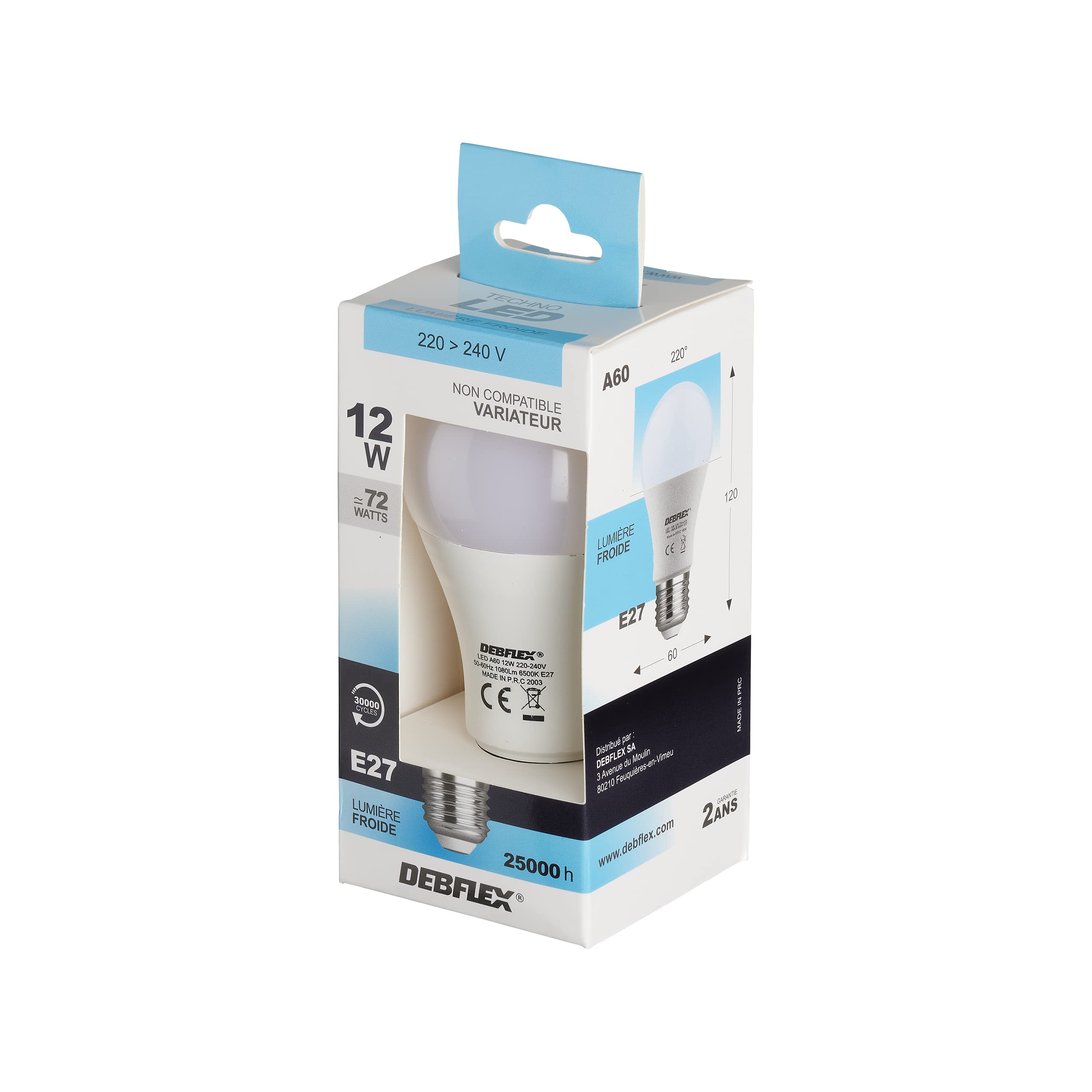 debflex-emeraude-ampoule-led-e27-a60-9w-6500k image 4