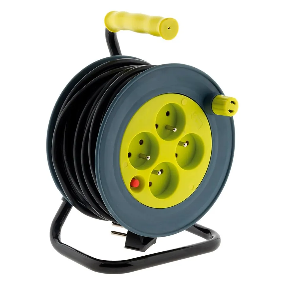 zenitech-enrouleur-m-nager-4-prises-2p-t-15m-jaune image 1