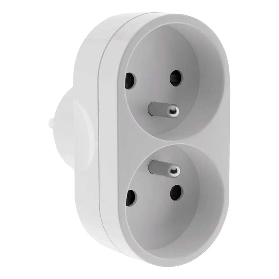 zenitech-multiprise-biplite-fa-ade-16a-blanc image 1