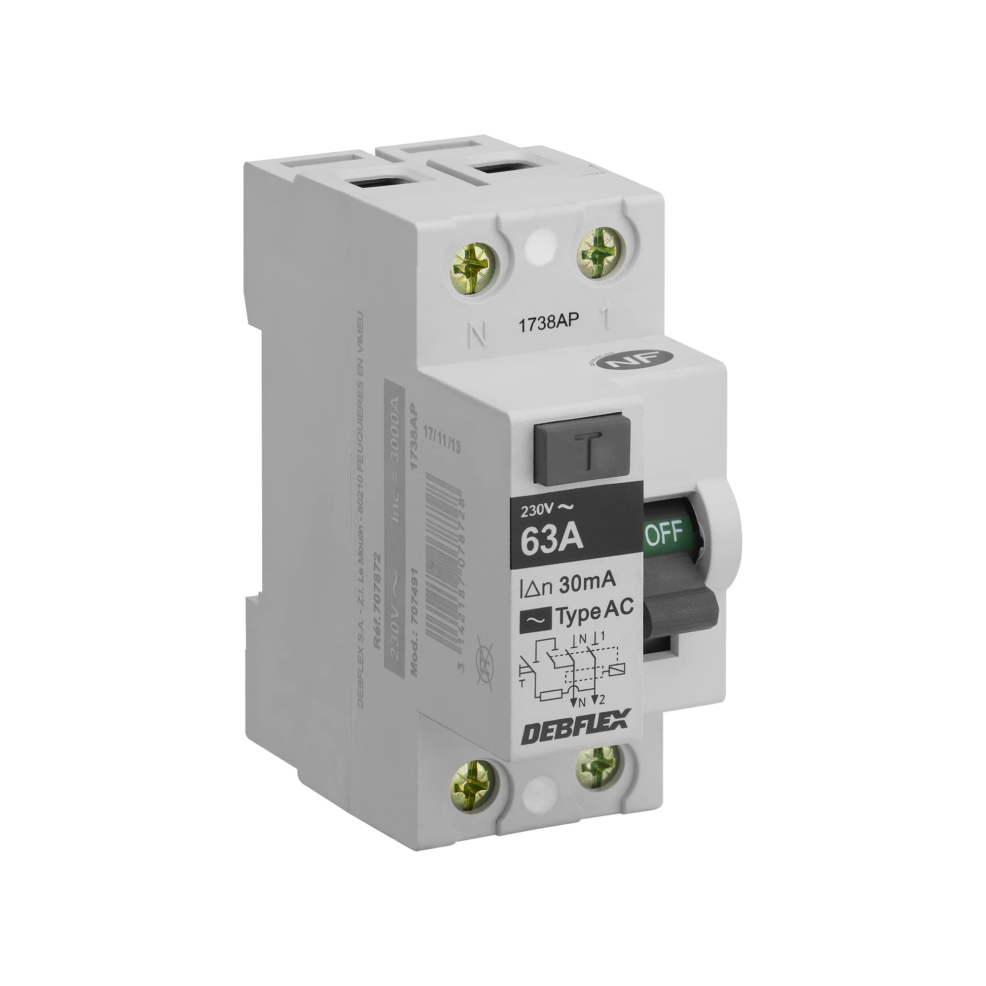 debflex-interrupteur-diff-rentiel-2p-30ma-63a-type-ac-2-modules-blanc-707872 image 8