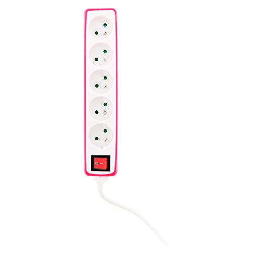 zenitech-multiprise-5-prises-16a-avec-interrupteur-et-housse-silicone-rose-1m image 6