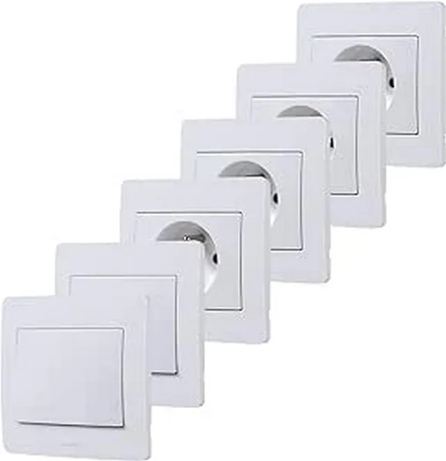 debflex-diam2-lot-4-prises-2p-t-16a-2-interrupteurs-va-et-vient-encastr-s-blanc image 1