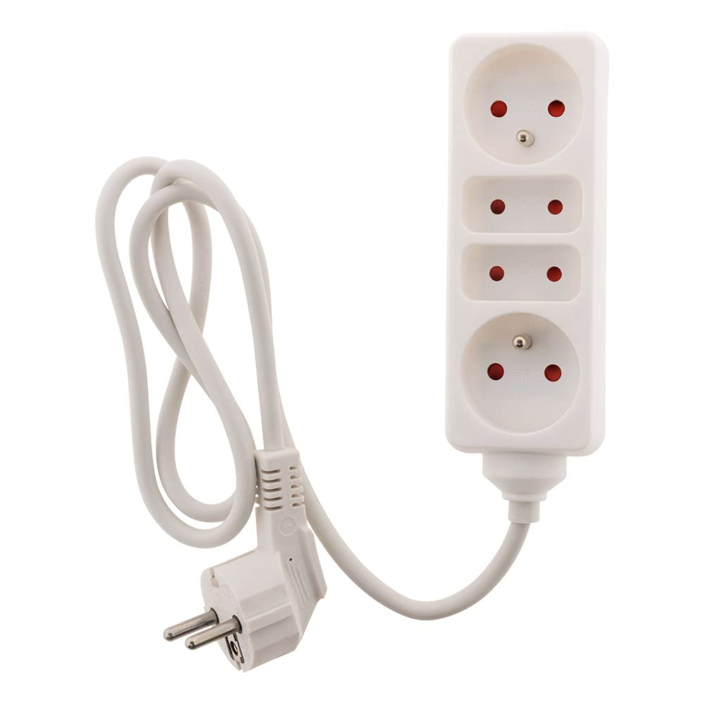 zenitech-bloc-multiprise-2x6a-2x16a-blanc-cordon-1m image 4