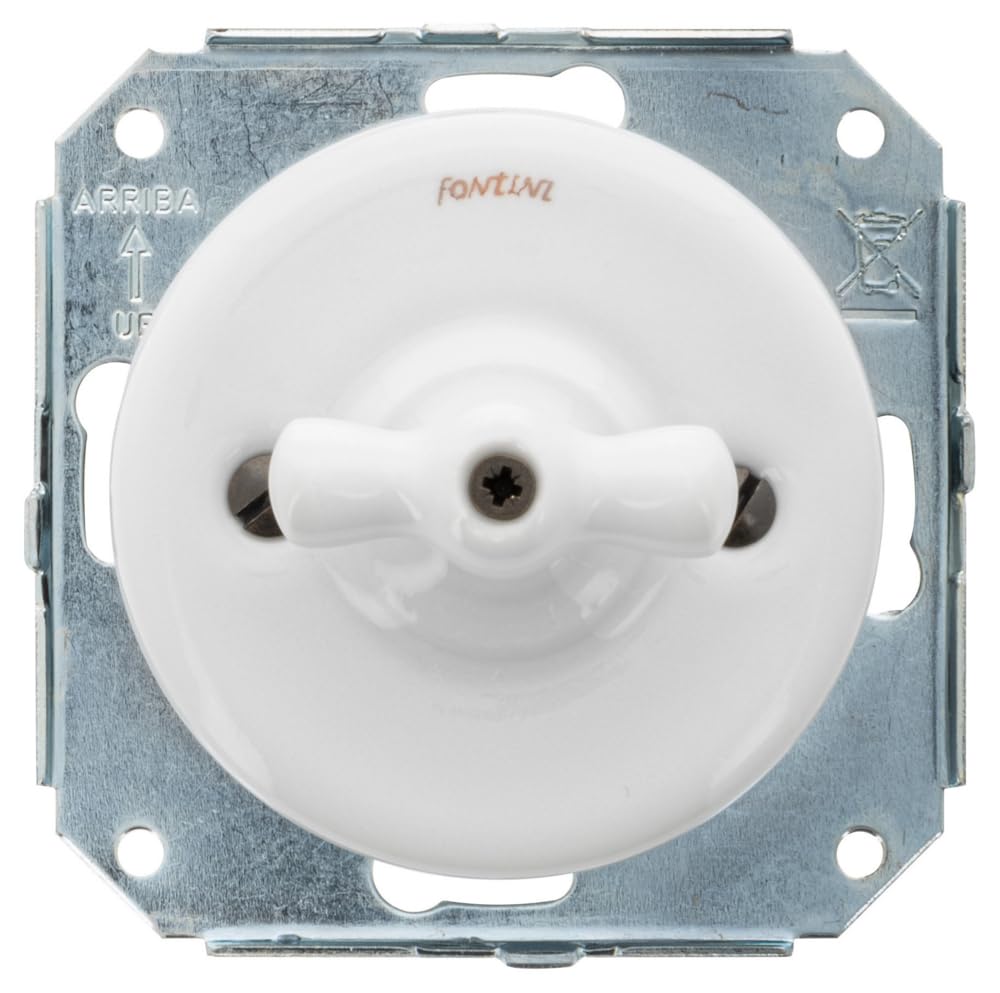 fontini-garby-colonial-interrupteur-va-et-vient-porcelaine-blanche image 1