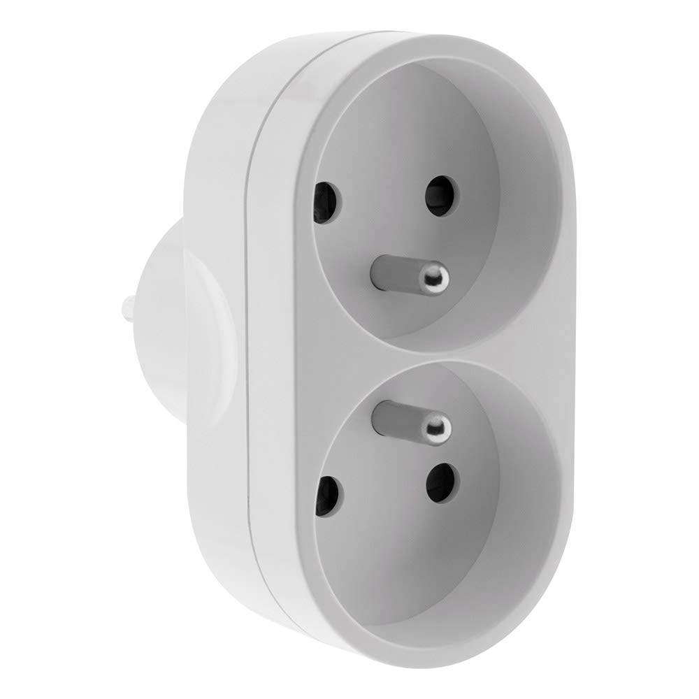 zenitech-multiprise-biplite-fa-ade-16a-blanc image 1