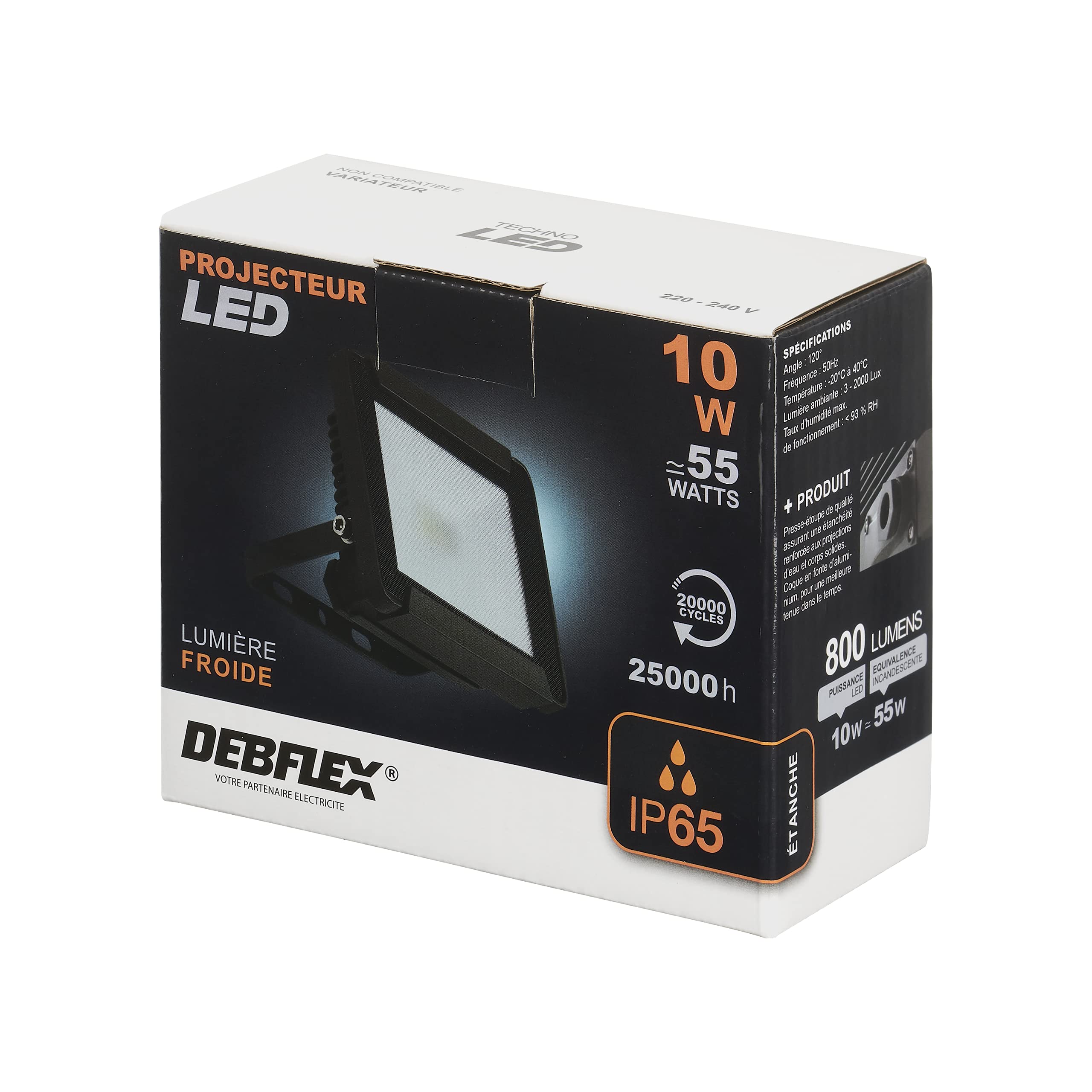 debflex-600044-projecteur-led-ext-rieur-avec-d-tecteur-10w-800lm-6400k-ip65 image 7