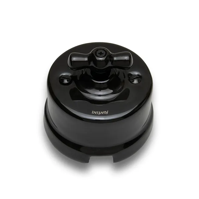 fontini-garby-interrupteur-va-et-vient-porcelaine-noire-10a-250v image 1
