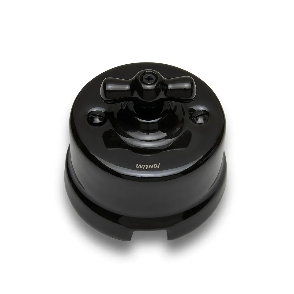 fontini-garby-interrupteur-va-et-vient-porcelaine-noire-10a-250v image 1