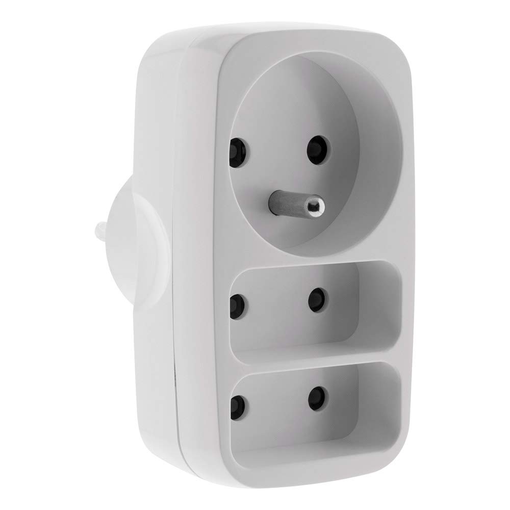 zenitech-multiprise-triplite-blanche-2x2p-6a-1x2p-t-16a image 1